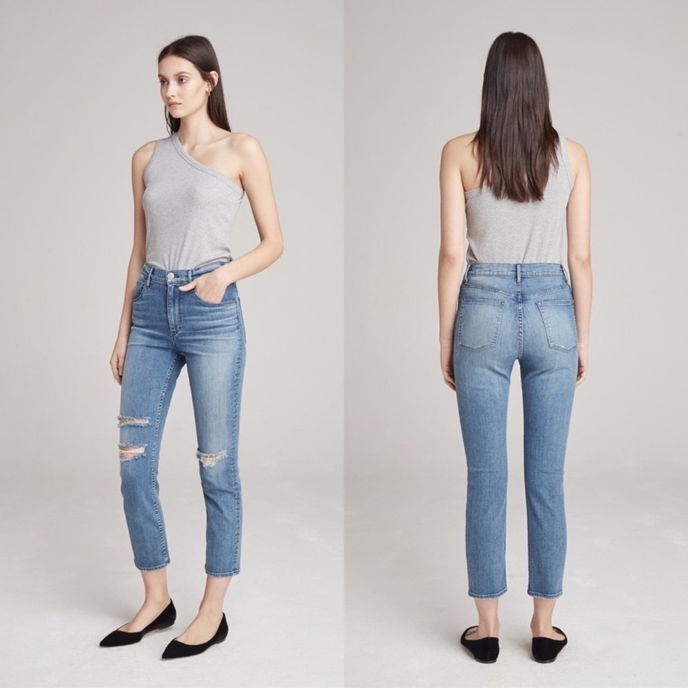 3x1 Colette Slim Crop in Colbey Wash, Distressed, Size 26